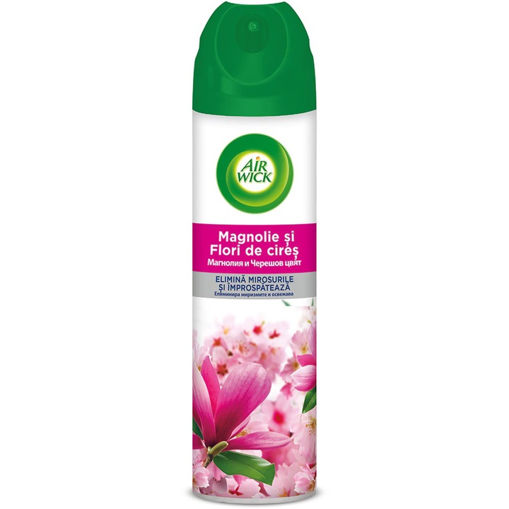 Spray odorizant de camera, Air Wick cu parfum de Magnolia & Cherry Blossom, 300 ml