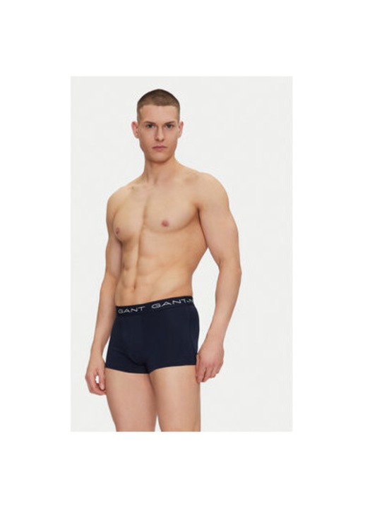 Set 3 boxeri barbati Gant, 900023003, Bumbac/Elastan, M INTL, Bleumarin