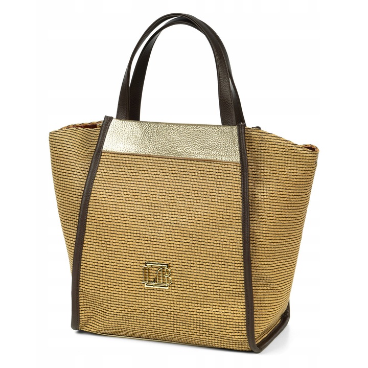 Laura Biaggi nyári táska – szalmabőr bevásárlótáska, női, A4-es, válltáska