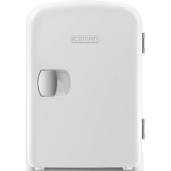 ICEMAN Mini-frigider portabil alb – Raceste si incalzeste, frigider mic de 4 litri, cu 6 compartimente pentru produse cosmetice, gustari, machiaj, pentru casa/masina/dormitor