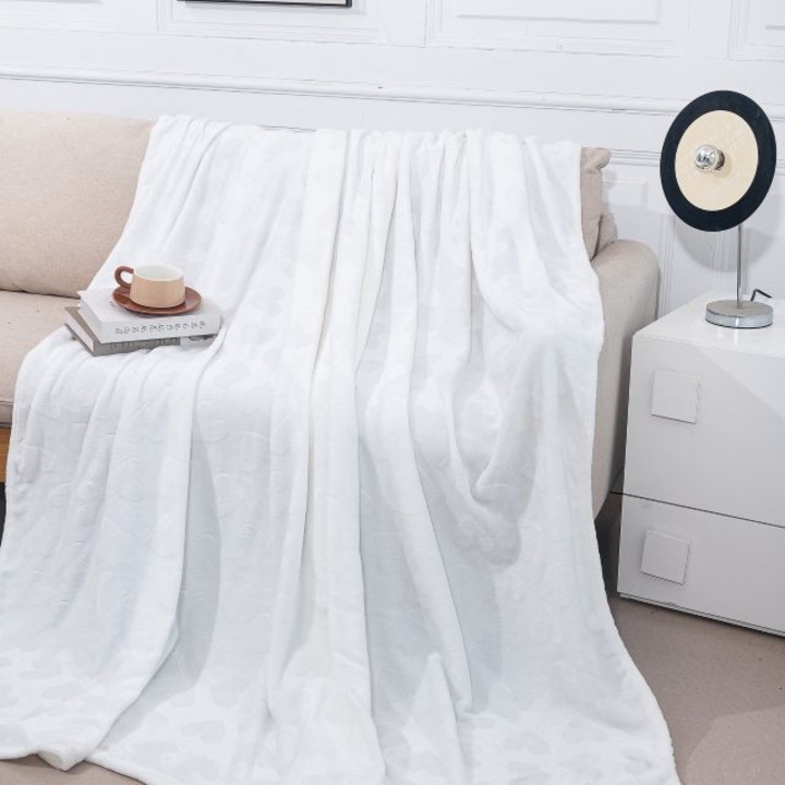 Patura cocolino, Casa de Vis, pat dublu, Alb, 200 x 220 cm, CCP-07