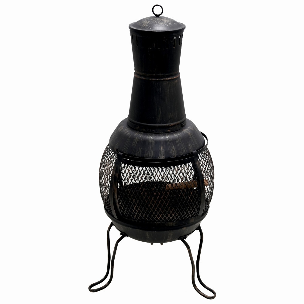 Semineu pentru terasa KLUGMEISTER KY1822M, material otel, capac superior, gratar interior, dimensiuni 43x43x91 cm