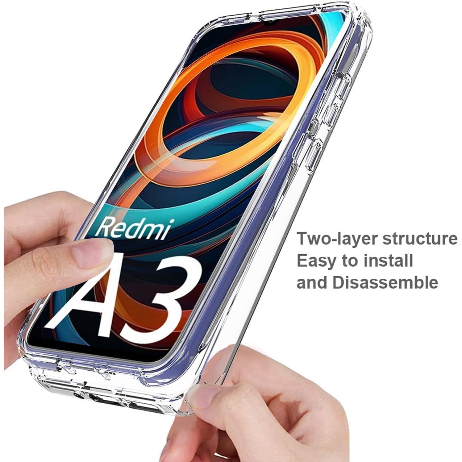 Husa 360 compatibila cu Xiaomi Redmi A3 - V2 Transparent fata si spate