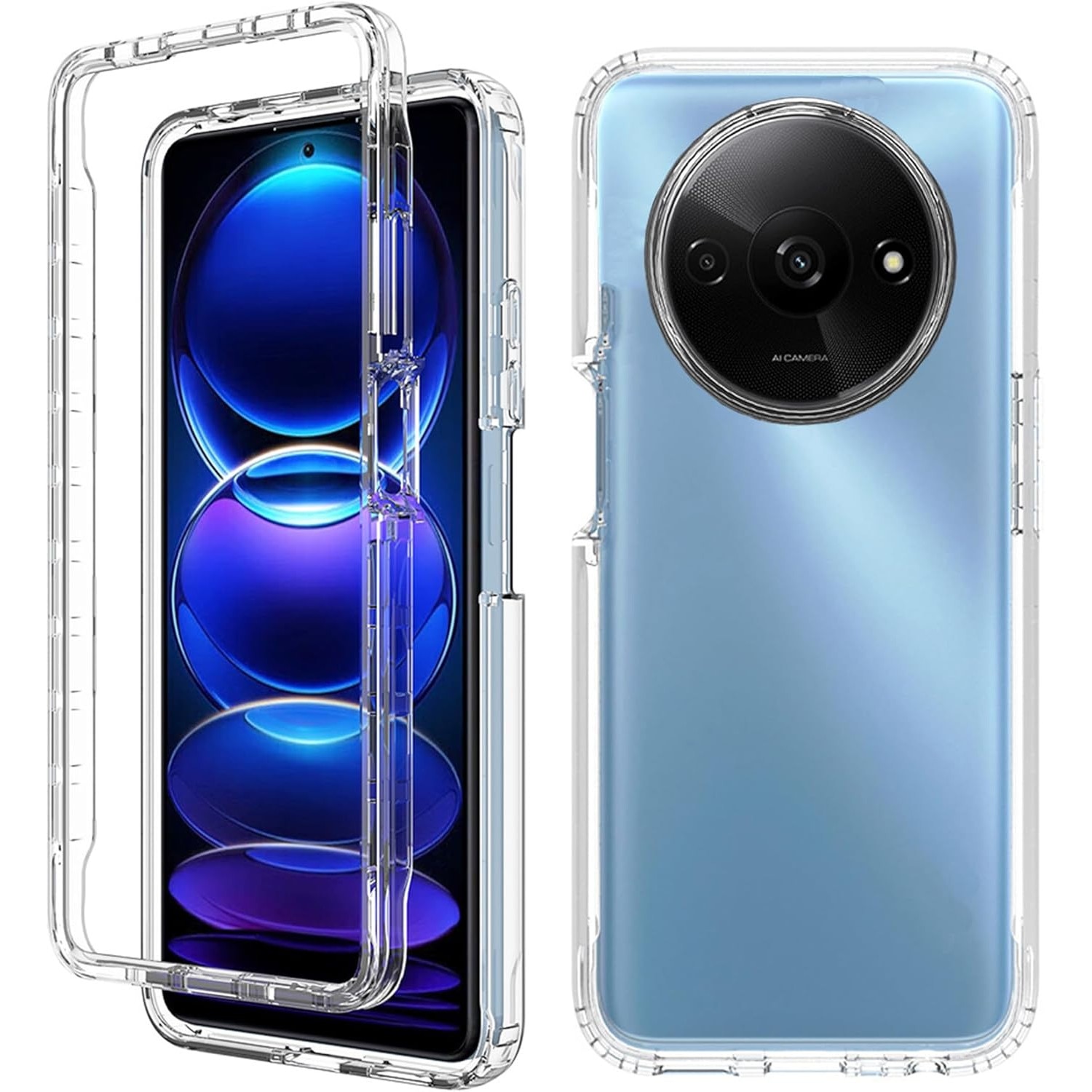 Husa 360 compatibila cu Xiaomi Redmi A3 - V2 Transparent fata si spate