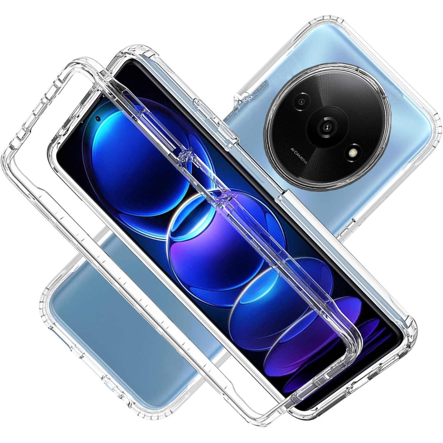 Husa 360 compatibila cu Xiaomi Redmi A3 - V2 Transparent fata si spate