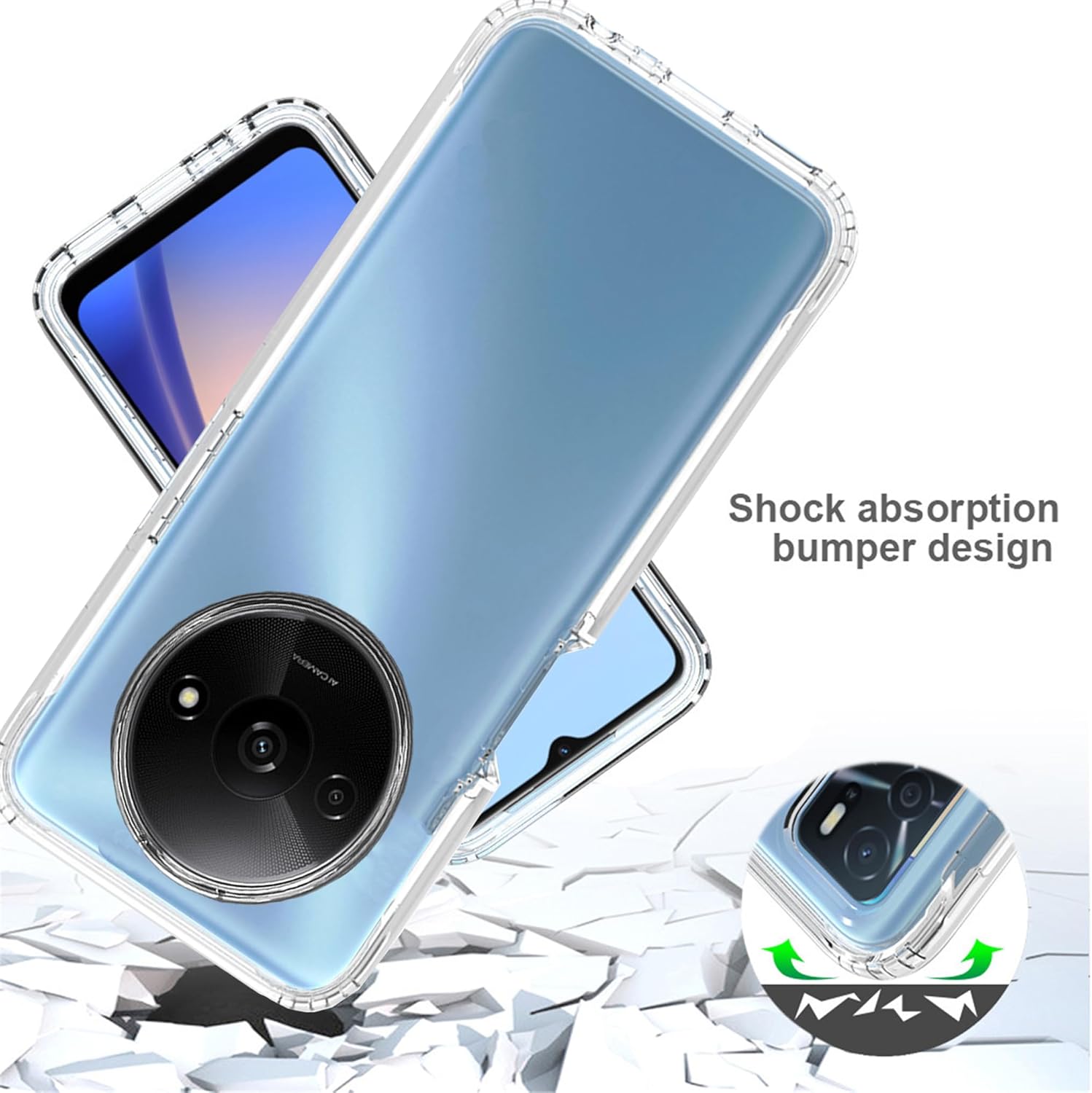 Husa 360 compatibila cu Xiaomi Redmi A3 - V2 Transparent fata si spate