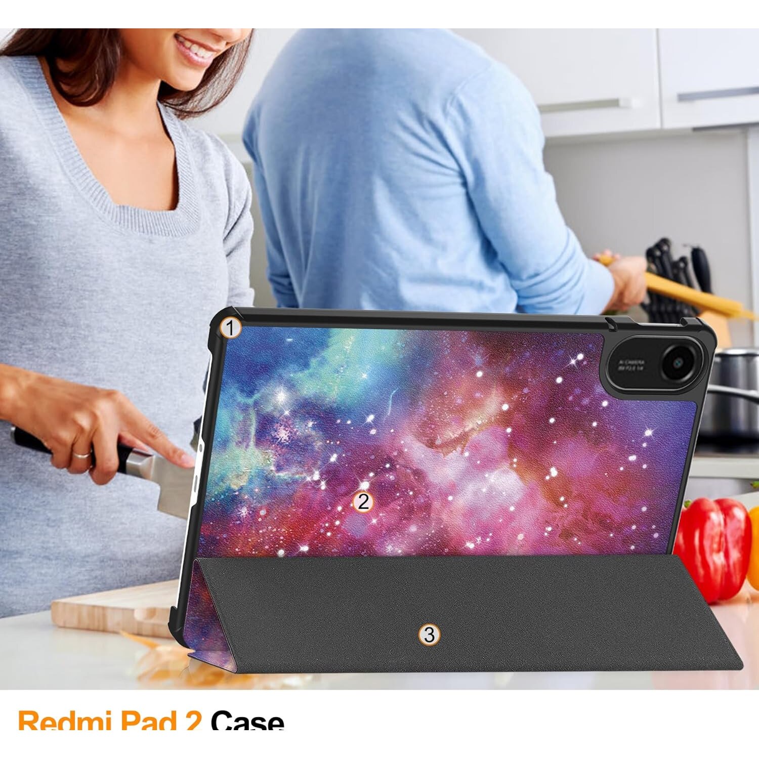 Husa pentru Xiaomi Redmi Pad 2 tip stand functie sleep/wake-up protectie 360 - Galaxy