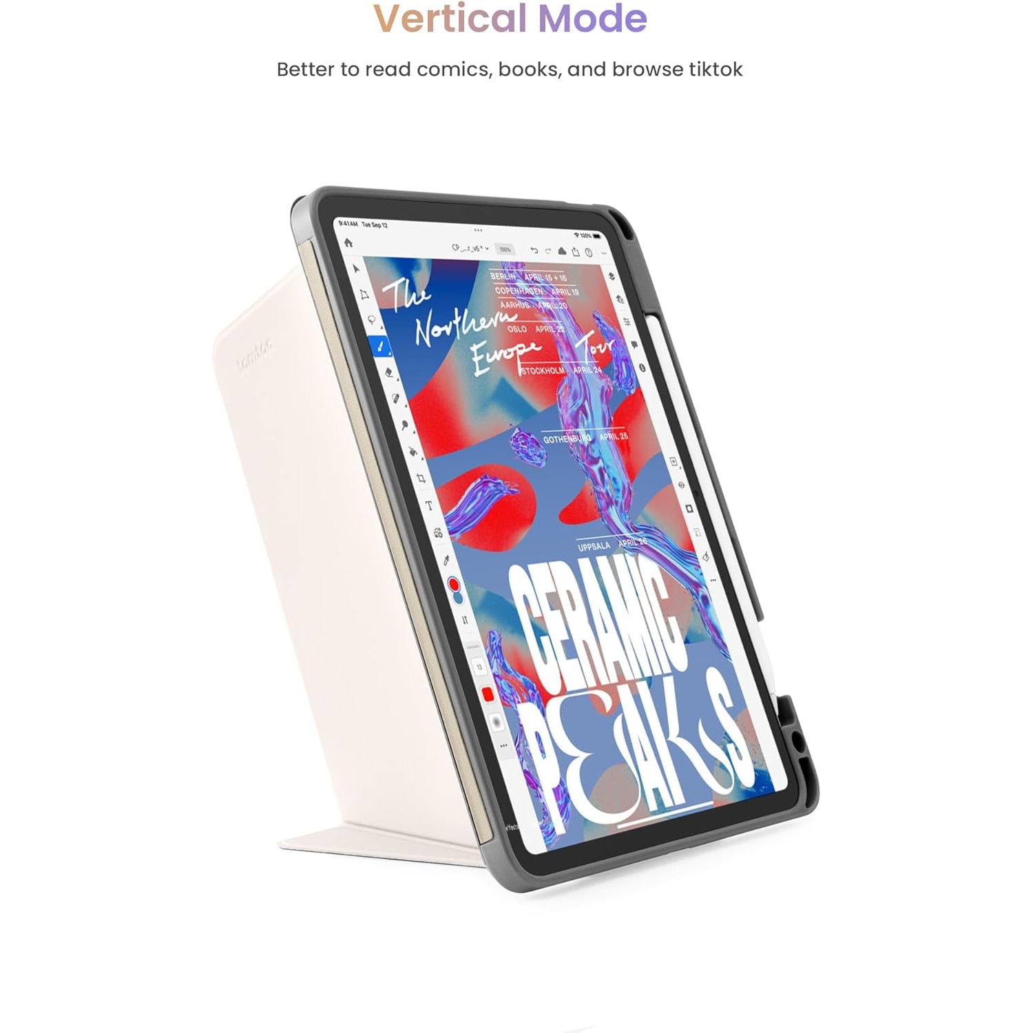 Husa pentru tableta iPad Air 11 inch M2 2024, iPad Air 10.9 inch generatia 5/4 cu Auto Sleep Wake Alba