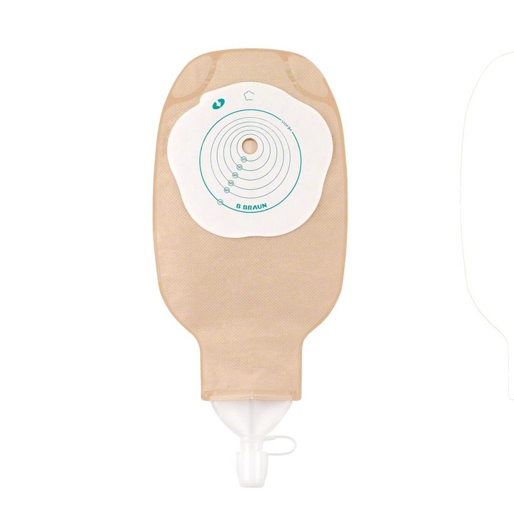 Punga de ileostomie/fistula Flexima DRENABIL pentru debit mare, 15-76 mm, cu evacuare, cu filtru, bej