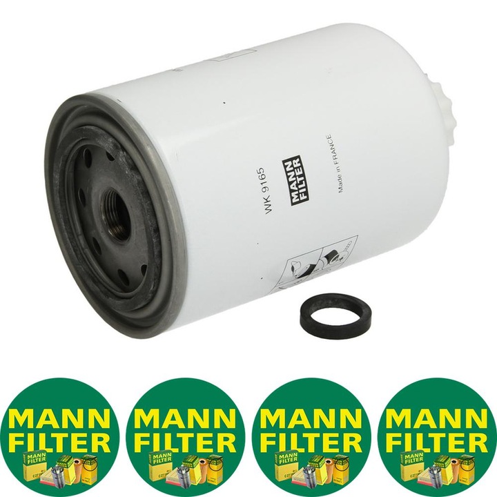 Filtru combustibil (cu garnitura) Mann Filter WK 9165 X pentru DAF 55, F 600, F 800, SB, IVECO EUROCARGO I-III, EUROTECH MP, MAN G, RVI AGORA, G, KERAX, MAGNUM, MAJOR, MANAGER, MAXTER, MIDLINER 1000-6T-V8.540, 4 stickere Mann Filru