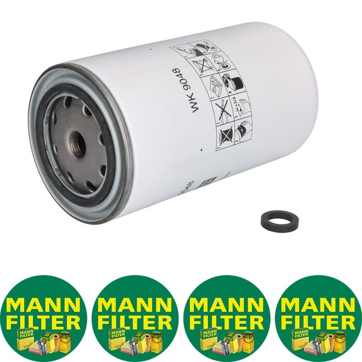 Filtru combustibil Mann Filter WK 9048 X pentru CASE IH MAXXUM, PUMA, LANDINI LANDPOWER, NEW HOLLAND T5000, T7, TD5 F4GE0684E/NEF/NEF4, 4 stickere Mann Filru