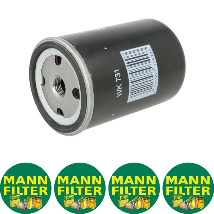 Filtru combustibil Mann Filter WK 731 pentru IVECO EUROCARGO I-III, EUROTECH MT, M, MK, P/PA, P/PA-HAUBENFAHRZEUGE, TURBOSTAR, MAN TGS I, TGX I, NEOPLAN CITYLINER, JETLINER, N 6R1100C30-TD226B-6 01.60, 4 stickere Mann Filru