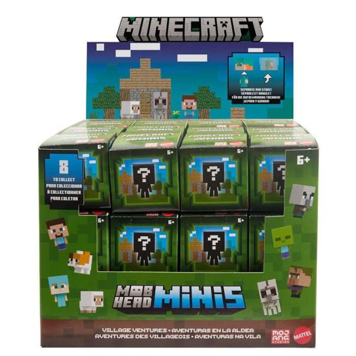 Minecraft Mob Head Minis meglepetés figura – Mattel, 6 éves, többszínű