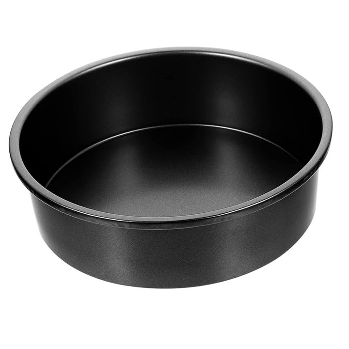 Sütőforma süteményekhez, sütikhez, kekszekhez, kivehető alj, hőálló, tapadásmentes, könnyen tisztítható, kerek 16,5 x 6 cm, fekete