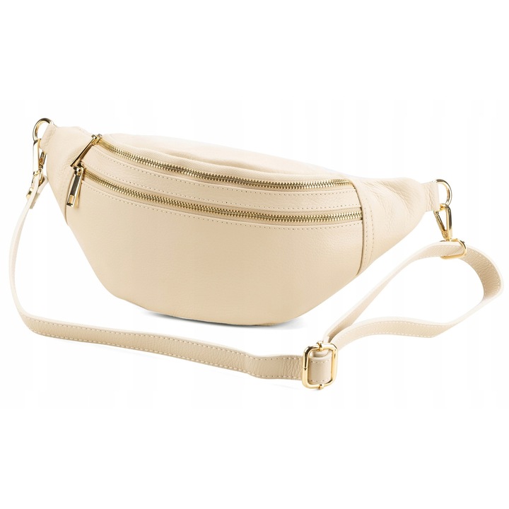 Vera Pelle kézitáska - valódi olasz bőr, bézs, női