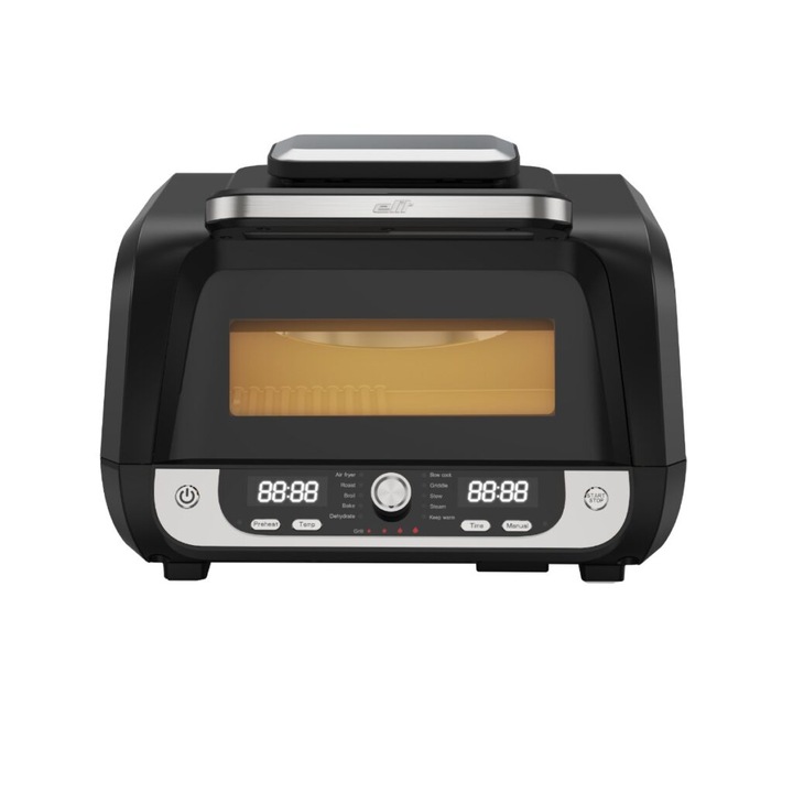 Gratar electric Elit GrillFry360 PRO, 1750W, 6L, negru, 12 programe