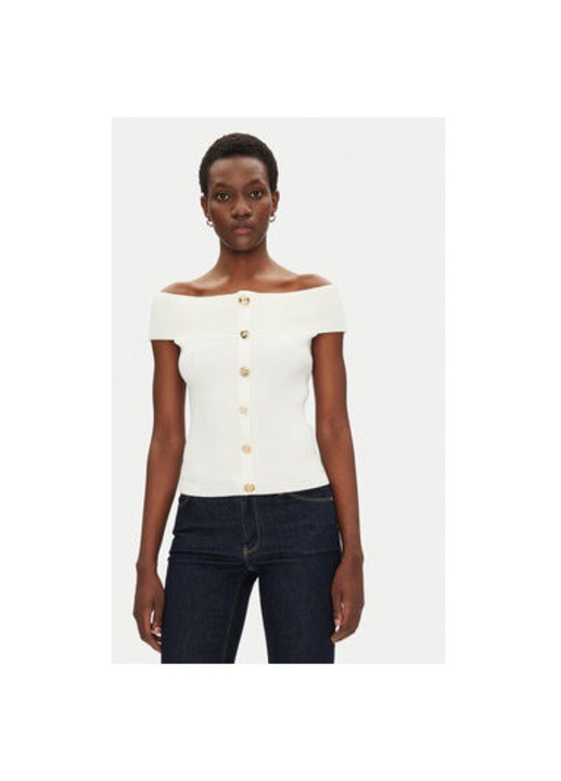 Pulover dama Morgan, 251-MDONA, Viscoza/Poliamida, Alb