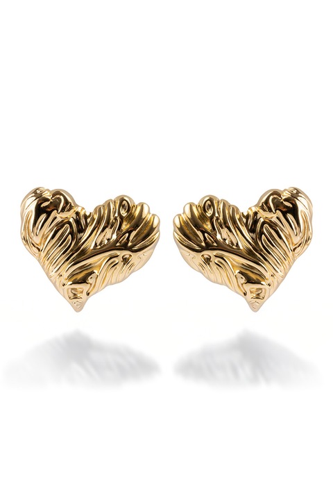 Marc Malone, Cercei inima placati cu aur de 18K, Auriu
