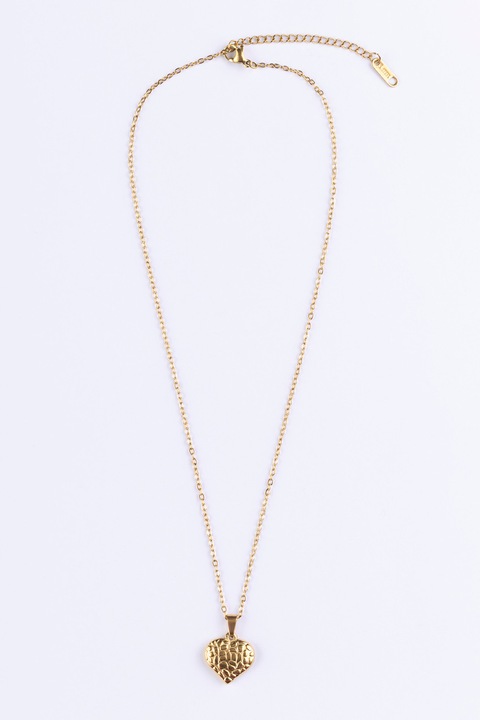Marc Malone, Colier placat cu aur de 18K si pandantiv inima, Auriu