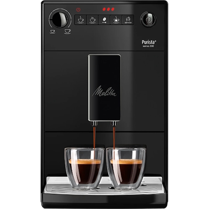 Автоматична кафемашина Melitta® Purista, 15 бара, 5 нива на смилане, 1.2 литра, Тих, 1450 W, F230-002