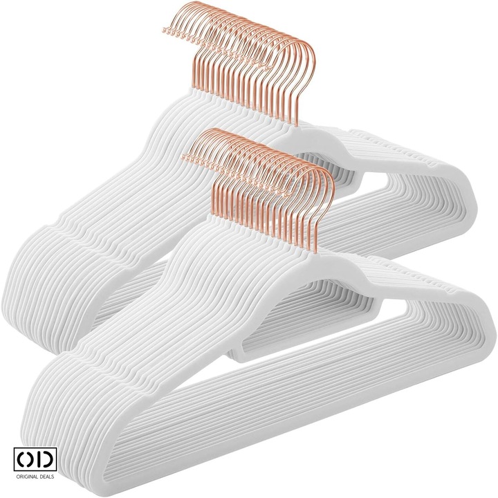 Umerase pentru haine ORIGINAL DEALS, PVC, Alb Glaciar, 43.5x22.5cm