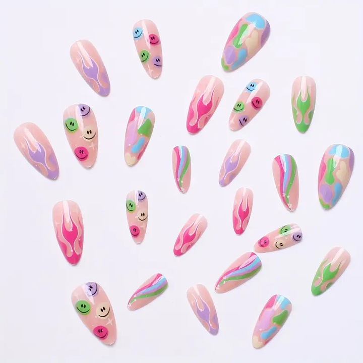 Set 24 Unghii False, Stil Dopamine