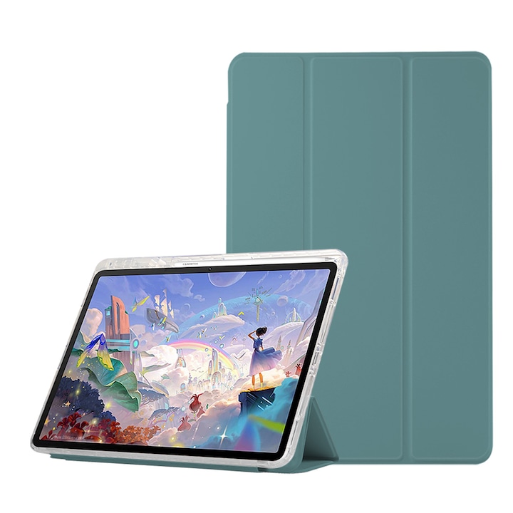 Husa de protectie tableta pentru Huawei MatePad Pro 13.2", cu protectie automata de somn, Verde inchis