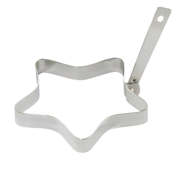 Forma pentru oua ochiuri sau clatite, din inox, forma stea, 9cm
