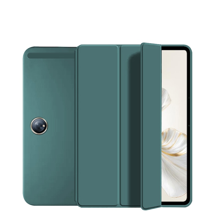 Tabletta védőtok OnePlus Pad 2/OnePlus Pad Pro 12.1''-hez, automatikus alvásvédelemmel, sötétzöld