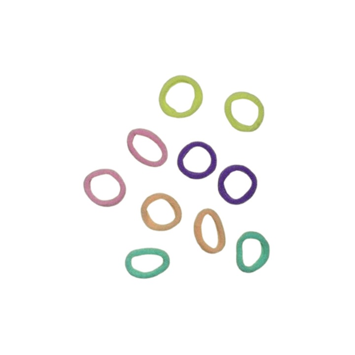 Set 10 elastice de par pentru fete, Mini Junior 2307MJ1-M2, Multicolor