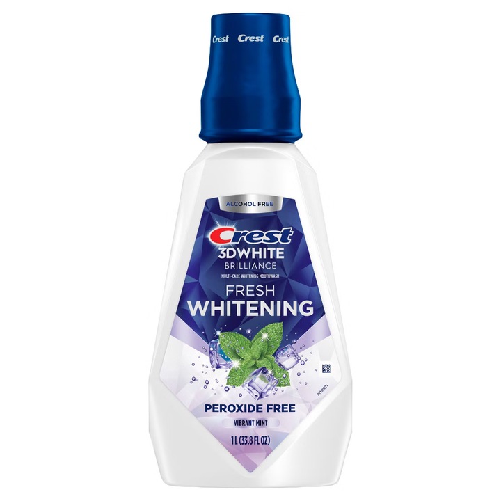 Szájvíz, Crest, 3D White, Brilliance, Fresh Whitening, Vibrant Mint, Fogfehérítő hatás, alkoholmentes, 1000ml