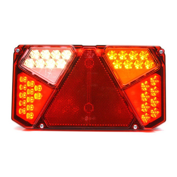 Lampa spate multifunctionala, WAS, dreapta, 12-24V, cu 5 functii si fundal neon
