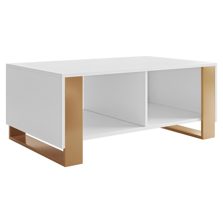 Masuta pentru cafea Nalker, MIRJAN24, alb, 95x60x40 cm