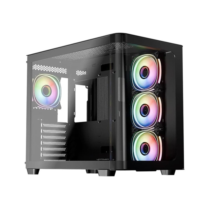 Carcasa computer LC-Power Gaming 8001B Pro-Storm Dark Midi Tower ATX, neagra – LC-8001B-ON
