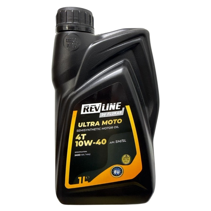 Ulei moto semi sintetic REVLINE ULTRA MOTO 4 Timpi 10W40 1 Litru, API SM JASO MA-2