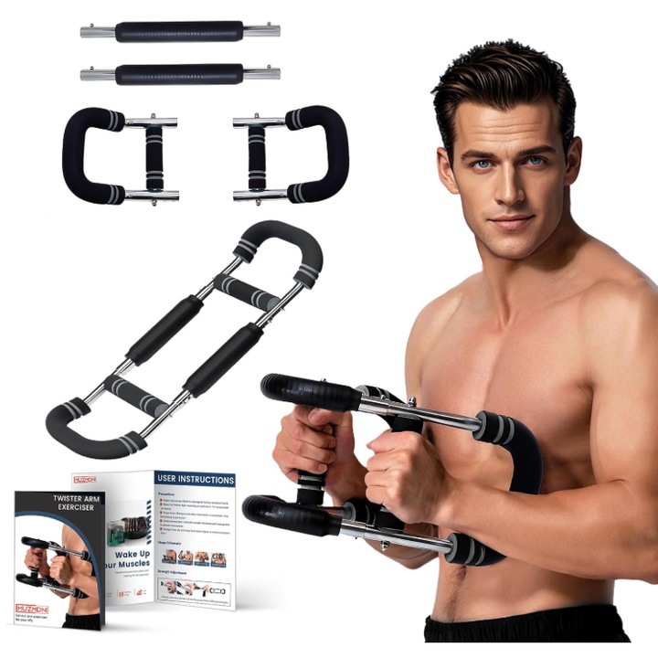 RR-LUX® kar- és mellkasi edzőgép, állítható, 5 ellenállási szinttel, csúszásgátló fogantyúkkal, ergonomikus, kiváló minőségű anyagokból készült, levehető, férfiaknak és nőknek, kültéri vagy otthoni edzéshez alkalmas