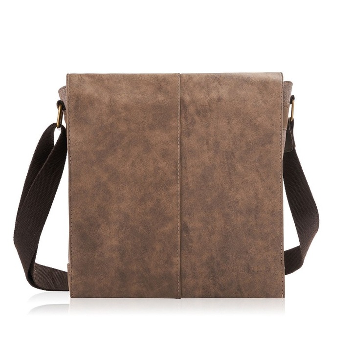 Férfi messenger táska, J Jones, SP-07, barna, 28x32x9cm, 6 zseb