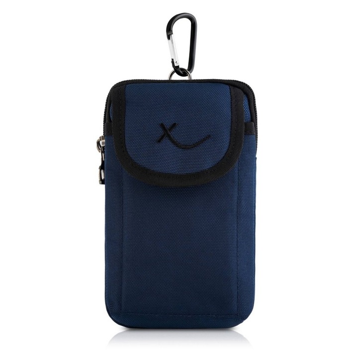 Férfi táska, sötétkék, 2 rekesz, állítható pánt, nylonból