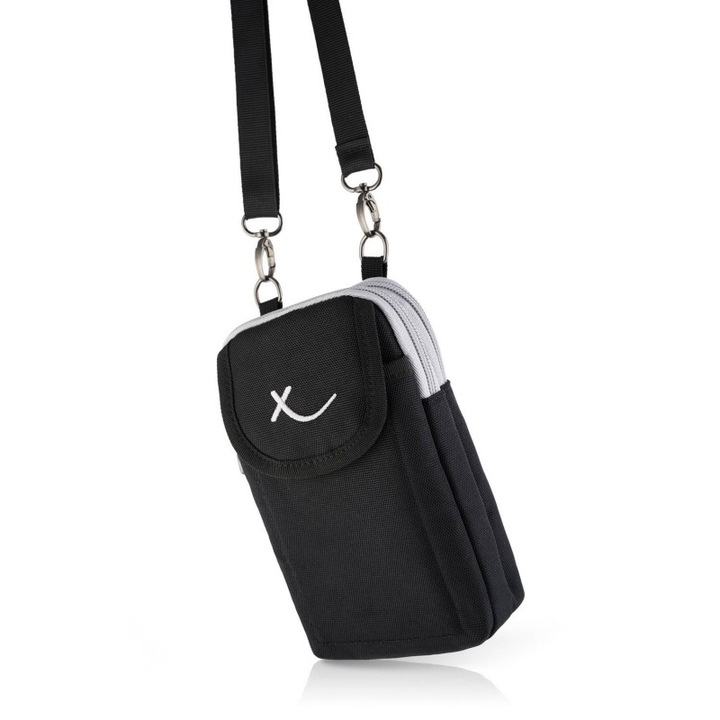 Sport övtáska, SP-03-GR modell, 2 rekesz, szürke/fekete, 20x12x6cm