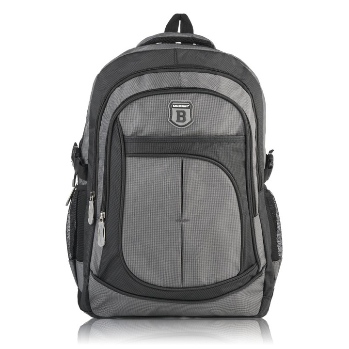 Rucsac sportiv unisex SP-12-GR, gri, 48x32x14cm, waterproof, pentru laptop 13.3 inch, 5 buzunare