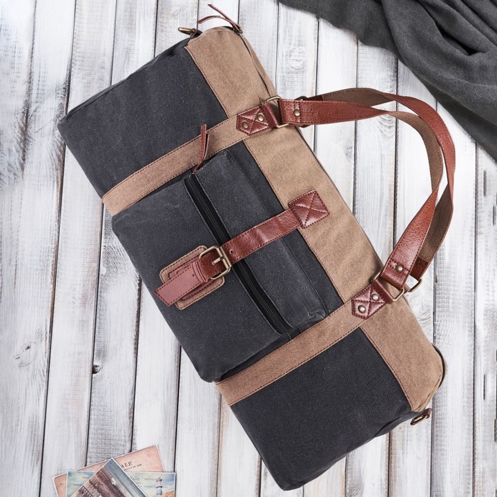 Férfi táska, Paolo Peruzzi, E-02-MC, többszínű, 30x53x20cm, A4-es mérethez, 2 zsebbel, állítható pánttal.