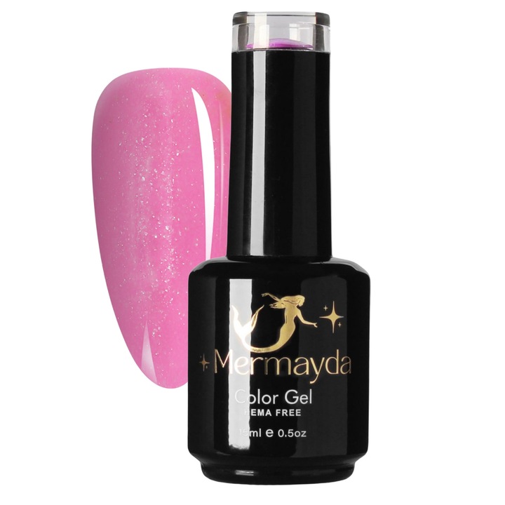 Oja semipermanenta Mermayda Angelina Shine, roz, 15ml