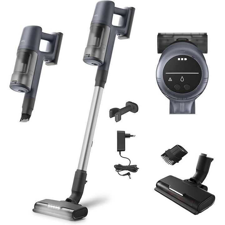 Aspirator fara fir AEG 6000, motor digital, wireless, absorbtie a prafului pana la 99%, autonomie 40 minute, usor de utilizat, baterie detasabila 21, 6 V, usor, model AP61CB21DB