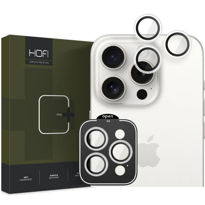 Folie protectie HOFI Sticla Securizata Full Glue Camera spate CamRing PRO+ pentru Apple iPhone 15 Pro Max / 15 Pro