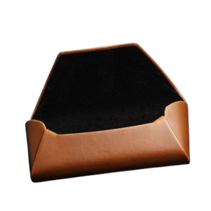 Toc ochelari maro, piele ecologica, semirigid, model elegant soft, interior din material catifelata, Bum Tehnology