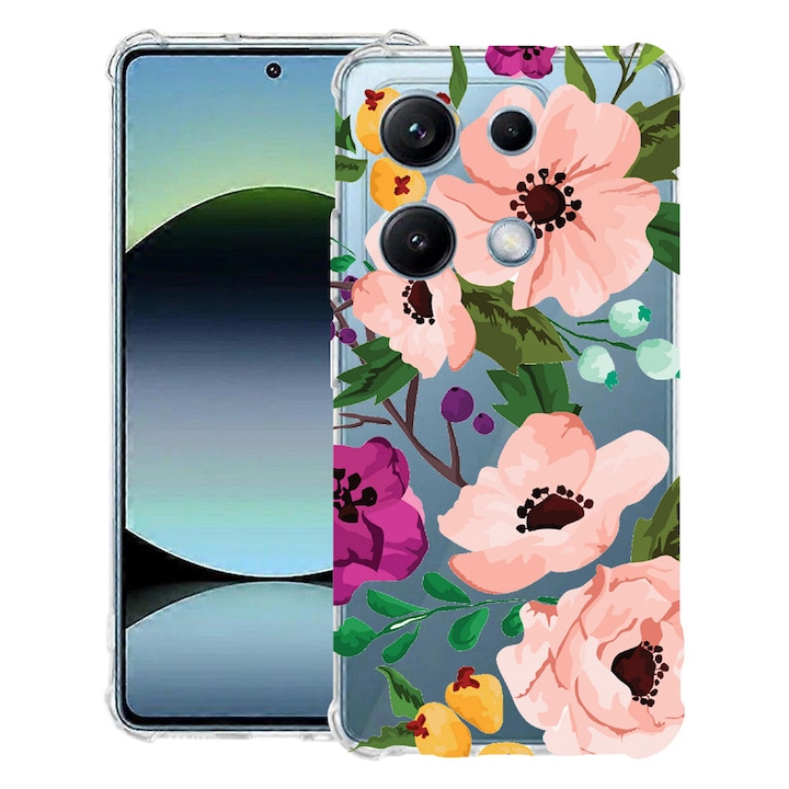 BestCase® Husa Anti Shock Compatibil cu OPPO A6 Pro, cu Design Pastel Flowers, Reinforced 4 Corners, 2099996 AS 629