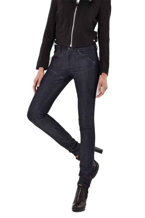 Blugi de dama G-Star RAW 5620 Silicon Injected Mid Waist Skinny 4227700 16113-17, Vizier Recycled Stretch, Bumbac, W28-L32, Bleumarin
