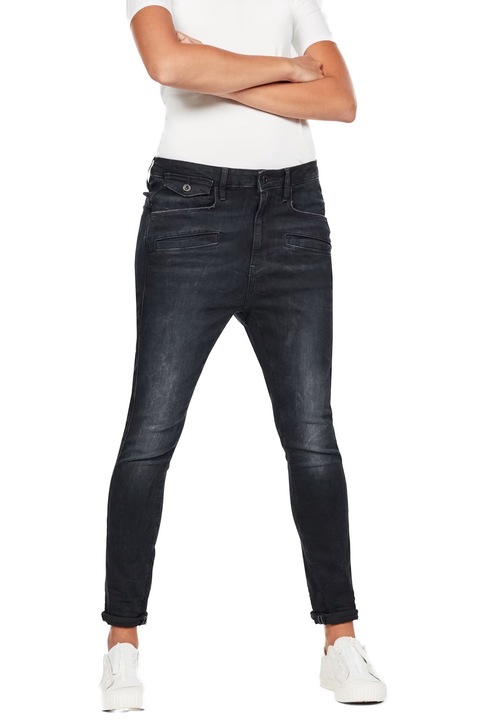 Дамски дънки G-Star RAW Dadin 3D Low Boyfriend, Ниска талия, Свободна кройка, Стеснен крачол от коляното до подгъва, Черен, Черен