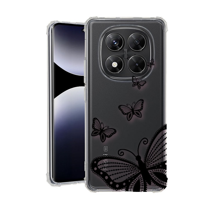 BestCase® Калъф за Xiaomi Redmi Note 15 Pro Plus 5G с дизайн на пеперуда, противоударен, подсилени 4 ъгъла, 2078502 AS 79
