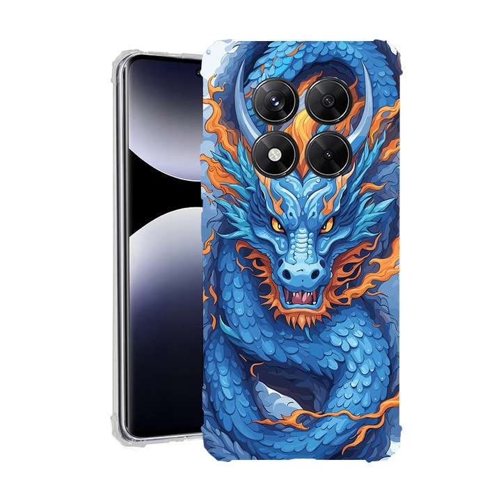 BestCase® Husa Anti Shock pentru Xiaomi Redmi Note 14 Pro 4G, Blue Dragon, 1997764 AS 1408